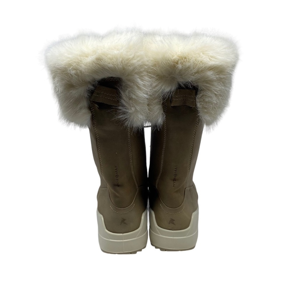 Ecco Noyce Tall Leather Faux Fur Lace Up Winter Boots - Picture 7 of 10
